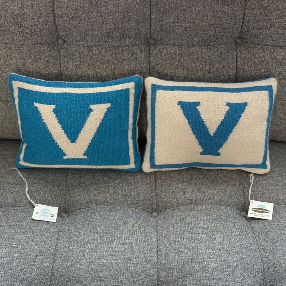 Jonathan Adler Graphic Pop Letter V Accent Pillows